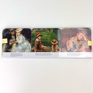 Vintage Coasters Inspiring Impressionism Art Set of 6, 3.75 In Square